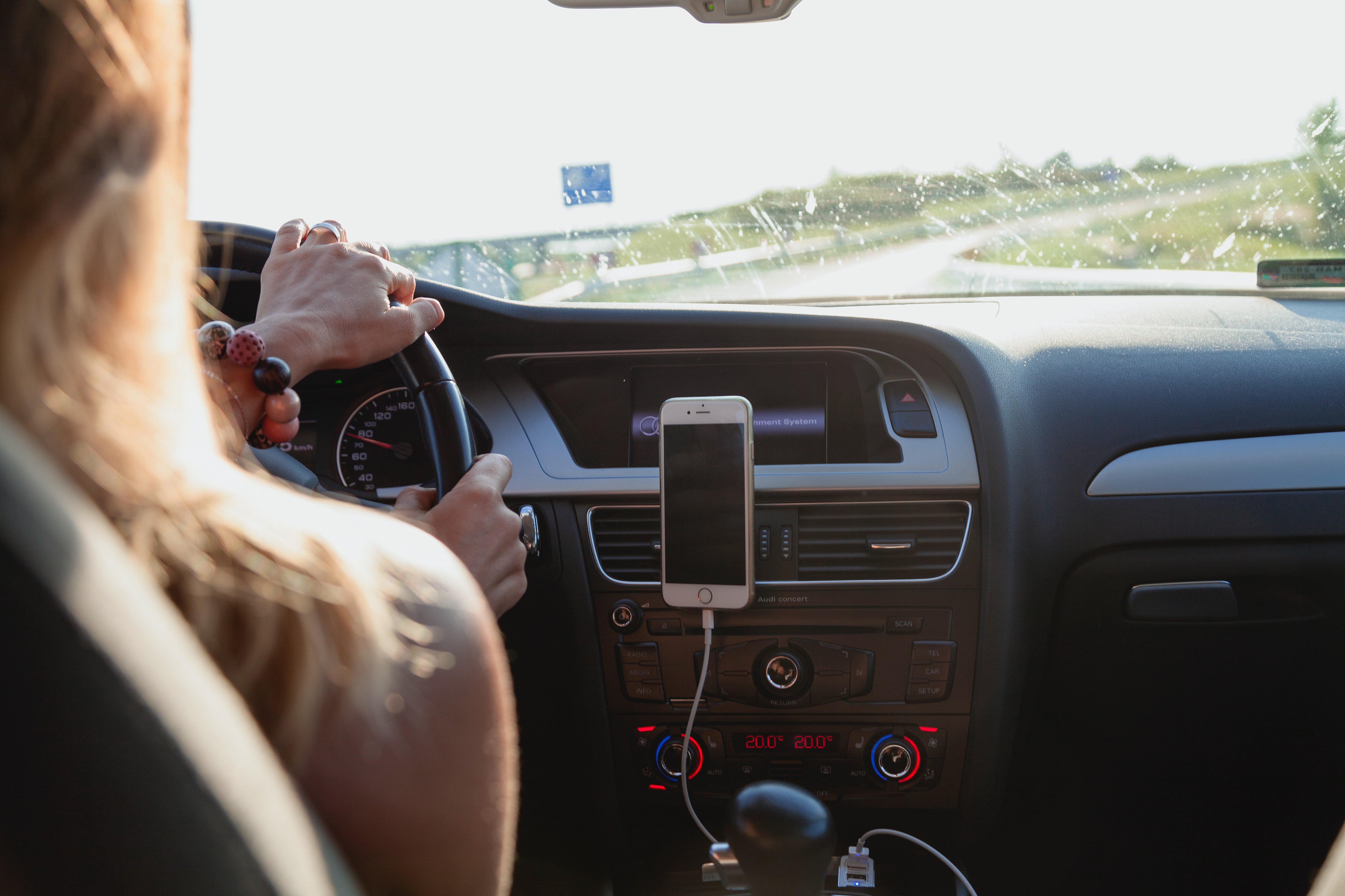 A person driving.