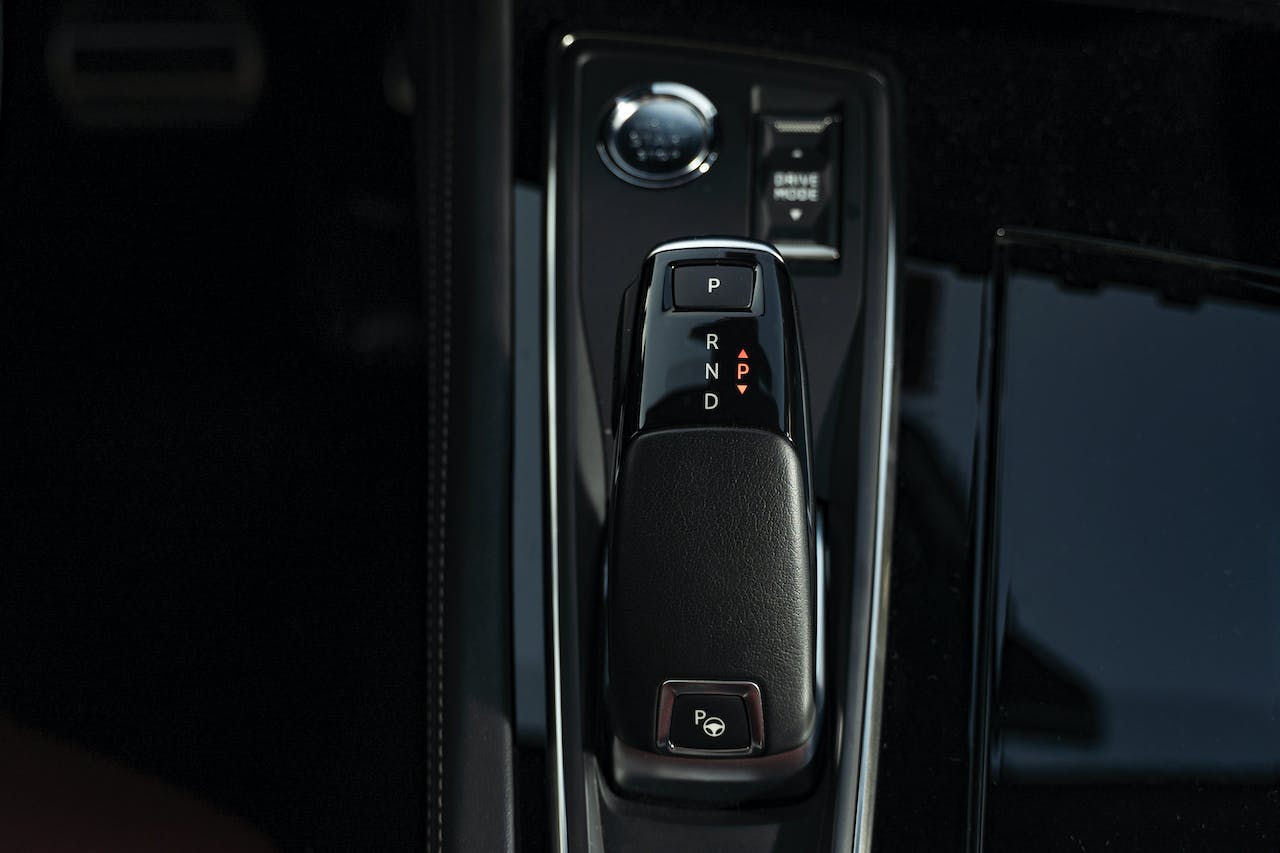 A vehicle's gear shifts.